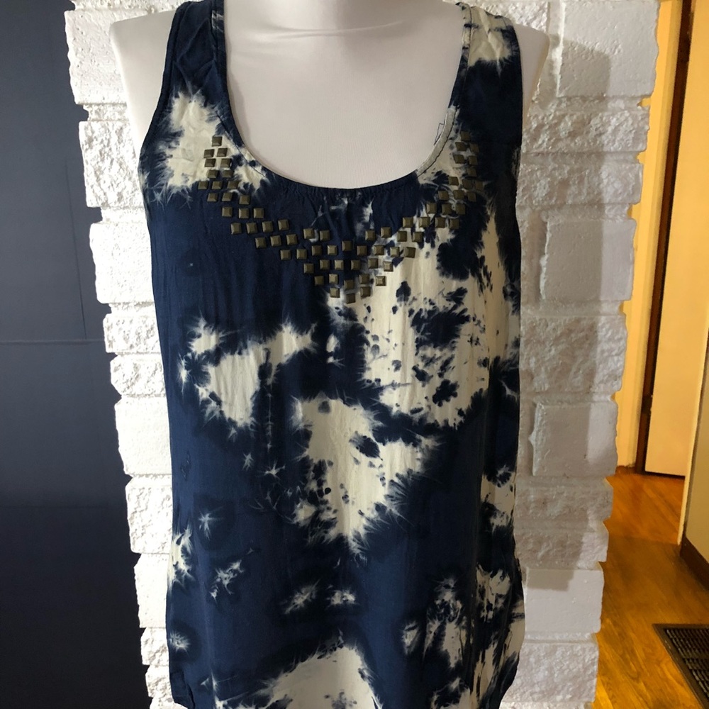 Blue and white tank top